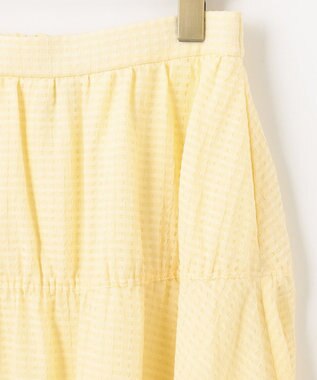 組曲 L 【WEB限定】ステッチストライプドビー ギャザースカート イエロー系