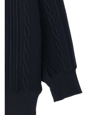 CRAFT STANDARD BOUTIQUE ケーブル柄カットパーカー1 Navy