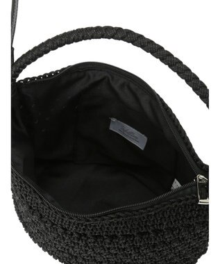 Green Parks ・ｃａｃｈｅ　ｃａｃｈｅ　柄編みワンハンドルミニバッグ Black