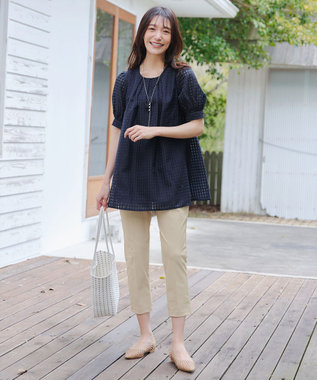 Tiaclasse 【小倉優子さん着用・日本製・洗える】サーラドライ・テーパードパンツ ベージュ