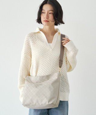 russet  ナイロンジャガード2WAYショルダーバッグ(CE-1693) Ecru