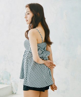 San-ai Resort（三愛水着楽園） 【WEB限定】ペプラムチェック3点セット【Beach Queen（ビーチクイーン）】