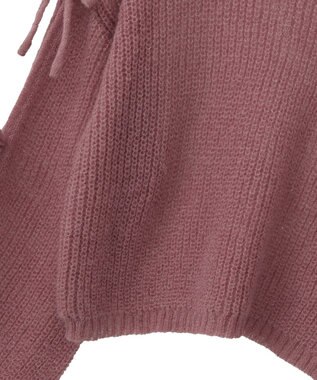 earth music&ecology サイドリボン透かしニットプルオーバー Pink