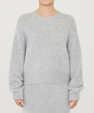 uncrave ラメ シャギー ニット プルオーバー（uncrave STANDARD） シルバー×ライトグレー