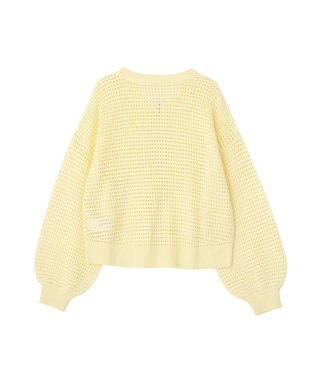 AMERICAN HOLIC 【先行予約】ジップアップメッシュニットカーディガン【WEB限定カラー有り】 Yellow