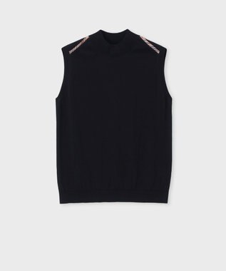 Paul Smith パイピングストライプ ノースリーブ ニット ブラック