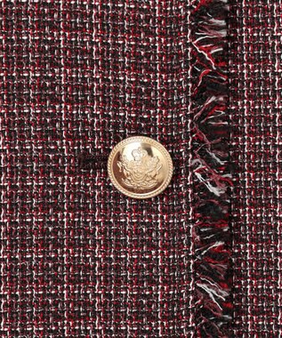 23区 S ツイーディーカラーミックス ノーカラー ジャケット レッドミックス