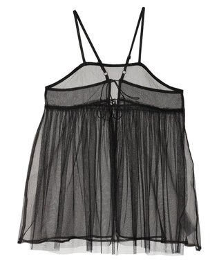 Green Parks リバーシブルチュールビスチェ Black