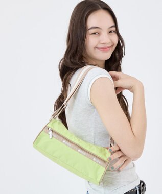 LeSportsac E/W SQUARE BOX SHOULDER/スペクテイターライム/ボーン