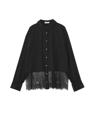 earth music&ecology 適ON レースヘムシャツ Off White
