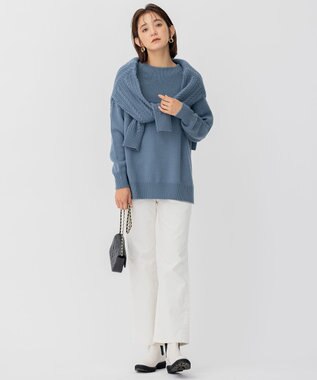 23区 【SLOW】ストレッチ コーデュロイ ストレート フレア パンツ オフ系