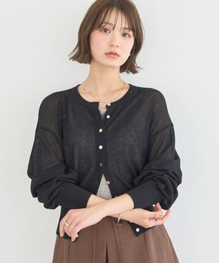 earth music&ecology ボタンアソートクルーネックカーディガン