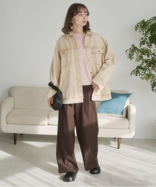 WEGO 【ANGIE VINTAGE】オーバーサイズデニムジャケット イエロー