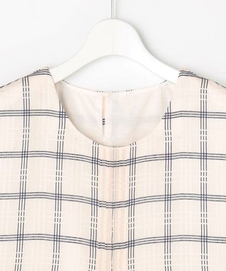 J.PRESS LADIES S 【WEB限定】シアーチェック ノースリーブ カットソー ホワイト×ブラックチェック系3