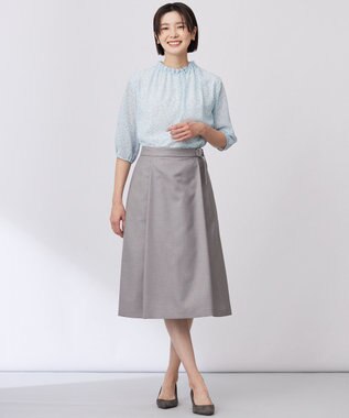 J.PRESS LADIES L 【セットアップ対応・洗える・UV加工・吸水速乾】OXIJEWELストレッチ スカート グレー系
