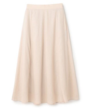 UNFILO リネンレーヨン セミフレアスカート ベージュ