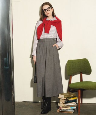 ANY オーバーサイズシャツ ベージュストライプ