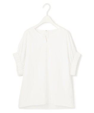 ICB 【接触冷感・UVカット・洗える】ヴィンテージスパンブロード デザインブラウス オフホワイト系