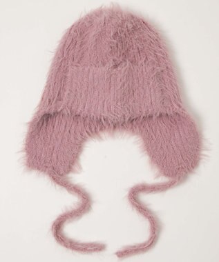 WEGO シャギーイヤーフラップニットキャップ ライトピンク