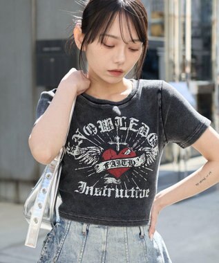 WEGO ヴィンテージウォッシュグラフィックリブT 柄3