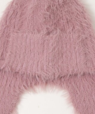WEGO シャギーイヤーフラップニットキャップ ライトピンク
