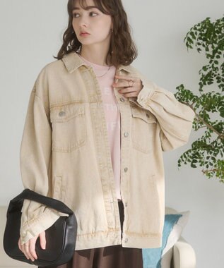 WEGO 【ANGIE VINTAGE】オーバーサイズデニムジャケット イエロー