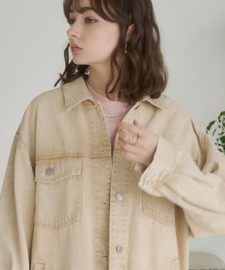 WEGO 【ANGIE VINTAGE】オーバーサイズデニムジャケット イエロー