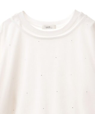 earth music&ecology ラインストーンチュールドッキングプルオーバー Ivory