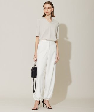 ICB 【WEB限定カラーあり・接触冷感・UVケア・洗える】 シンセティックハイゲージ 半袖ニット トープ系