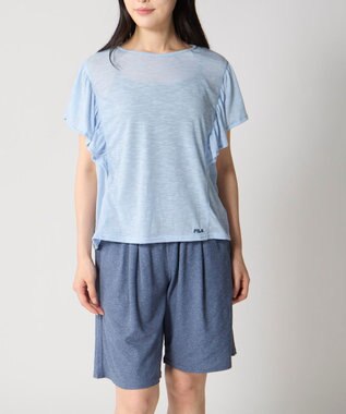 OP／FILA 【FILA】ドルマン袖フリルタンキニ4点セット水着 サックス