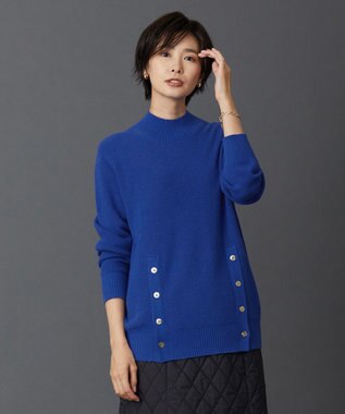 J.PRESS LADIES 【洗える】SEMI WORSTED ハイネック ニット ブルー系