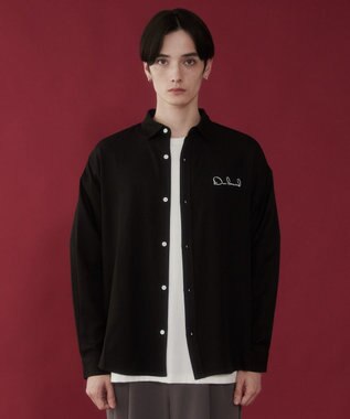 WEGO アムンゼンワンポイントBIGシャツ（LS） ブラック