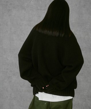 WEGO 【ユニセックス着用ITEM】カウチンニットカーディガン ブラック