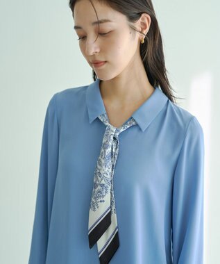 YECCA VECCA スカーフ付きブラウス Blue