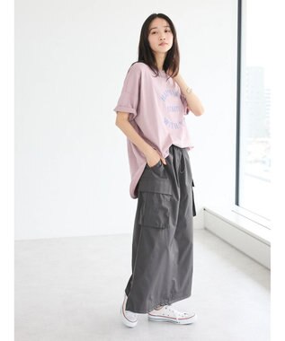 CRAFT STANDARD BOUTIQUE シルケット天竺　ロゴＰＴ裾ラウンドチュニックＳ／Ｓ Lavender