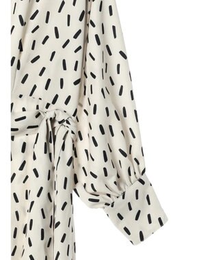 Green Parks armonia．スクエアドットプリントタックワンピース Ivory