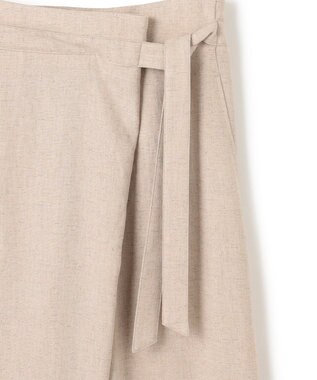 BEIGE， 【洗える】CAROLE / リネンライクラップワイドパンツ Sand