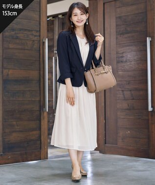 Tiaclasse L 【新色追加・洗える】シフォンギャザーワンピース ベージュ