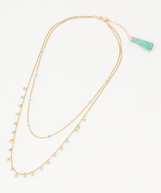自由区 【カタログ掲載】ストーンミックスフリンジ2WAY ネックレス ゴールド系