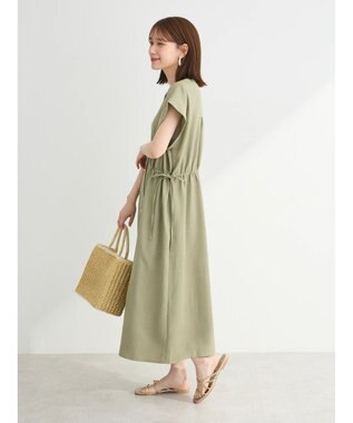 Green Parks ・ＥＬＥＮＣＡＲＥ　ＤＵＥリネンライクドロストワンピース Light Khaki