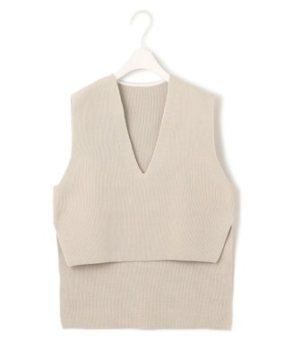 ICB L 【洗える】リサイクルポリエステルハイゲージ  ニットベスト トープ系