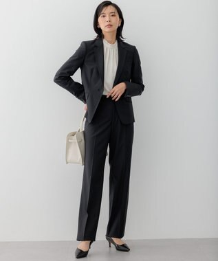 23区 L 【セットアップ対応】ラフィーネウール テーパードパンツ ブラック系