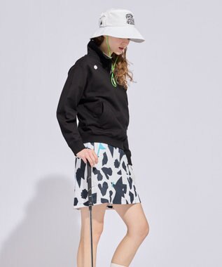 PW CIRCULUS 【WOMEN】ハーフジップ 裏毛スウェットトップス ゴルフウェア レディース ブラック系