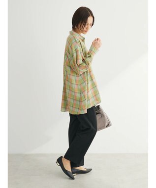 Green Parks チェック柄シャツチュニック Green