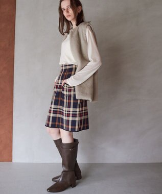 YECCA VECCA ベルトデザインロングブーツ Brown