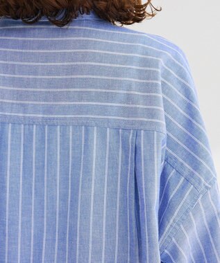 Green Parks 綿麻混シャツ Sax