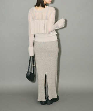 Green Parks ２ＷＡＹ　ラッフル切替ニットトップス Gray