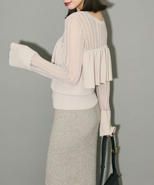 Green Parks ２ＷＡＹ　ラッフル切替ニットトップス Gray