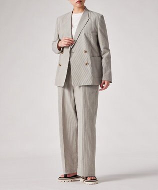 Paul Smith ストライプ シアサッカー ダブルブレスト ジャケット ベージュ