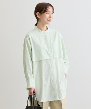 Green Parks イージーケア比翼フライヨークチュニック Lime Green